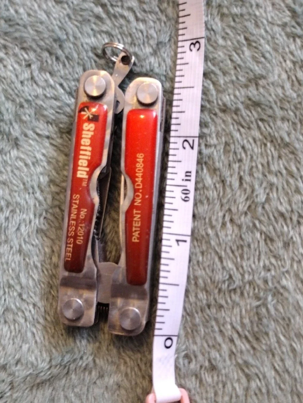 Sheffield #12010 Mini Stainless Steel Multi-Tool With Red Handles